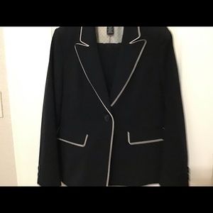 Black and Cream Petite Suit.